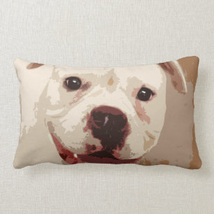weißer Boxer-Hund Lendenkissen