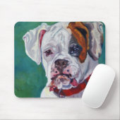 Weißer Boxer-Hund Mousepad (Mit Mouse)