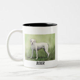 "Weißer Boxer-" Hundekunst-Tasse Zweifarbige Tasse