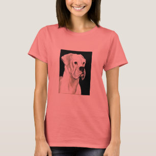"Weißer Boxer-" Hundekunst-Wecker-T - Shirt