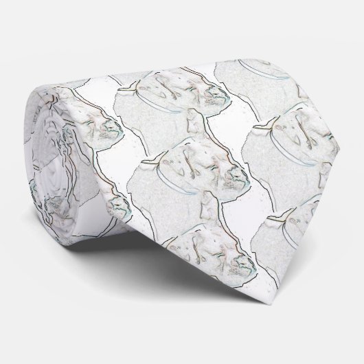 Weißer Boxer Krawatte (Gerollt)