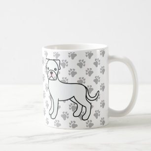 Weißer Boxer Süßer Cartoon-Hund Kaffeetasse