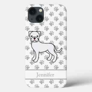 Weißer Boxer Süßer Cartoon-Hund & Name Case-Mate iPhone Hülle