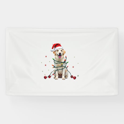 Weißer Boxerhund hässlicher Weihnachtspullover lus Banner (Horizontal)