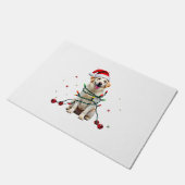 Weißer Boxerhund hässlicher Weihnachtspullover lus Fußmatte (Schrägansicht)