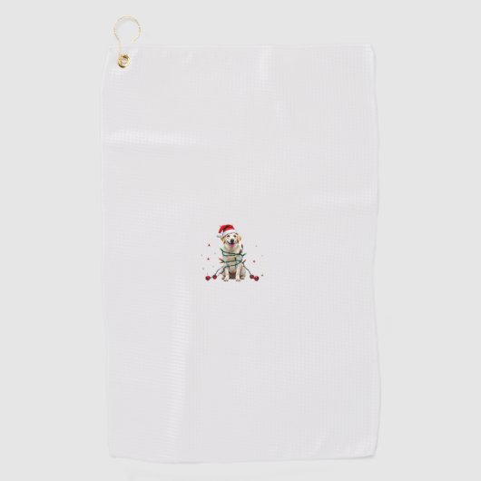 Weißer Boxerhund hässlicher Weihnachtspullover lus Golfhandtuch (Vorderseite)