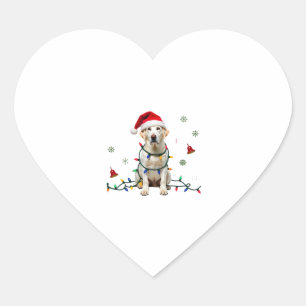 Weißer Boxerhund hässlicher Weihnachtspullover lus Herz-Aufkleber