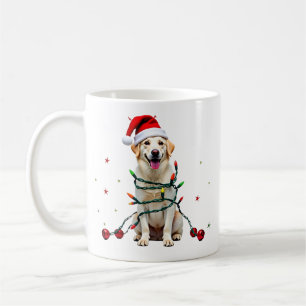 Weißer Boxerhund hässlicher Weihnachtspullover lus Kaffeetasse