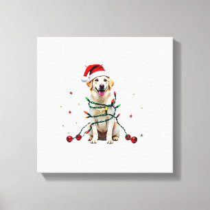 Weißer Boxerhund hässlicher Weihnachtspullover lus Leinwanddruck