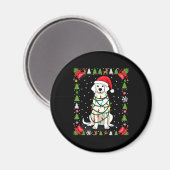 Weißer Boxerhund hässlicher Weihnachtspullover lus Magnet (Vorderseite/Rückseite)
