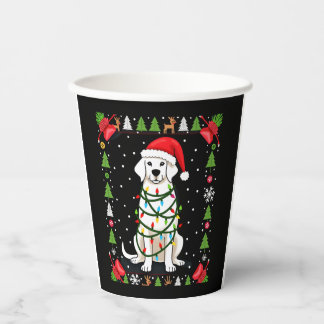 Weißer Boxerhund hässlicher Weihnachtspullover lus Pappbecher
