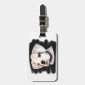 Weißer Boxerwelpe Gepäckanhänger (Vorderseite vertikal)