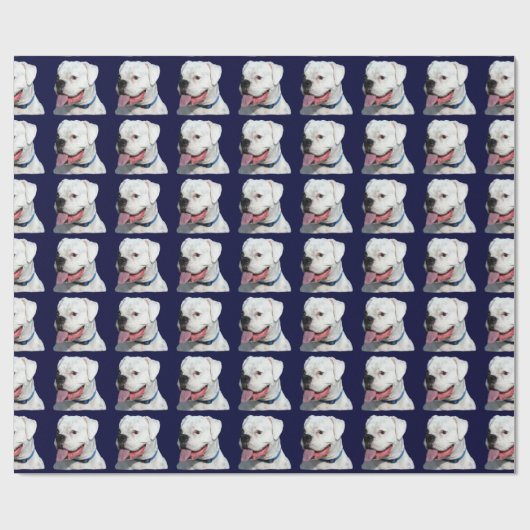 Weißer Boxhund Geschenkpapier (Flach)