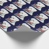 Weißer Boxhund Geschenkpapier (Ecke)