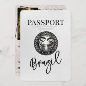 Weißer Brasilien-Pass Save the Date (Vorne/Hinten)