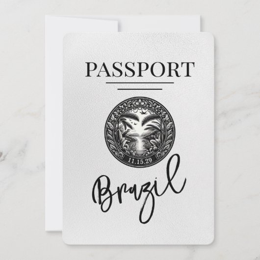 Weißer Brasilien-Pass Save the Date (Vorderseite)