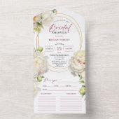 Weißer Brautparty All In One Einladung (Innen Boden)