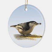 Weißer-breasted Kleiber Keramikornament (Links)