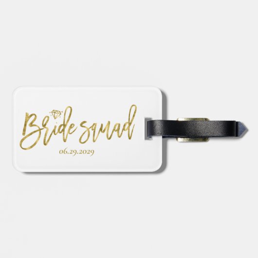 Weißer Bridgeplatz mit Diamant Gepäckanhänger (Rückseite horizontal)