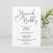 Weißer Brunch und Brautparty Einladung (Stehend Vorderseite)