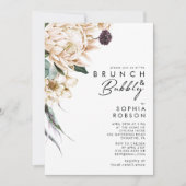 Weißer Brunch und Bubbly Einladung (Vorderseite)
