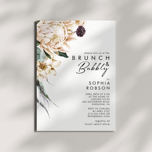 Weißer Brunch und Bubbly Einladung