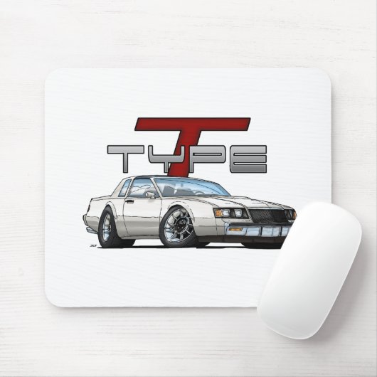 Weißer Buchsen T-Typ Mousepad (Mit Mouse)