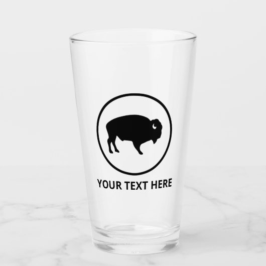 Weißer Büffel-Außen-Bier-Glastumor Glas (Vorderseite)