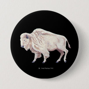 Weißer Büffel Button
