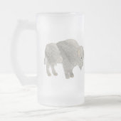 Weißer Büffel-Trinkbehälter Mattglas Bierglas (Links)