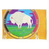 Weißer Büffel-Ureinwohner-Kissenbezug Kissenbezug (Vorderseite)