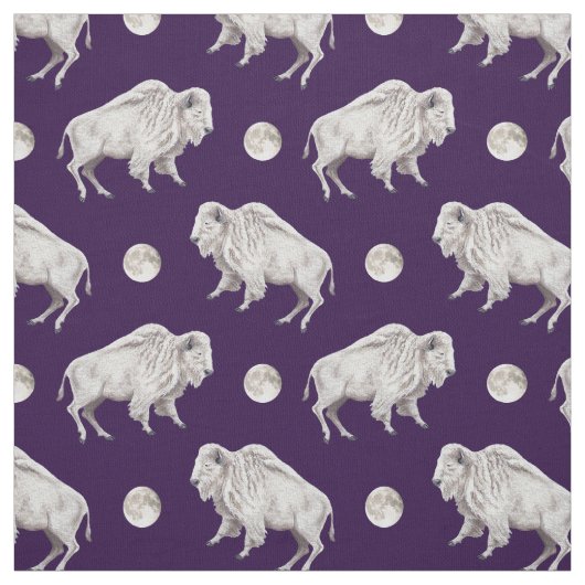 Weißer Büffel-weißer Vollmond Stoff (Muster)