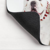 Weißer Bulldog Mousepad (Ecke)