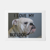 weißer Bulldoggen-Liebe w pic Fußmatte (Vorderseite)