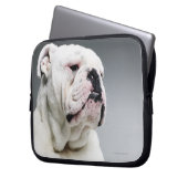 Weißer Bullenhund Laptopschutzhülle (Vorderseite Links)