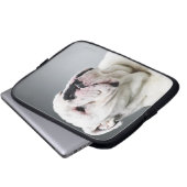 Weißer Bullenhund Laptopschutzhülle (Vorne Knopf)