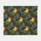 Weißer Bündner Kaiken-Papagei mit Bambusbaum Fleecedecke (Vorderseite (Horizontal))