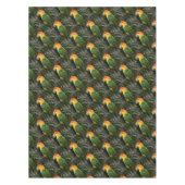 Weißer Bündner Kaiken-Papagei mit Bambusbaum Tischdecke (Vorderseite)