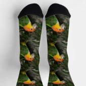 Weißer Bündner Kaikpapagei mit Bambusbaum Socken (Oben)