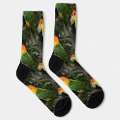 Weißer Bündner Kaikpapagei mit Bambusbaum Socken (Rechts)