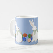Weißer Bunny und Eier Kaffeetasse (Vorderseite Links)