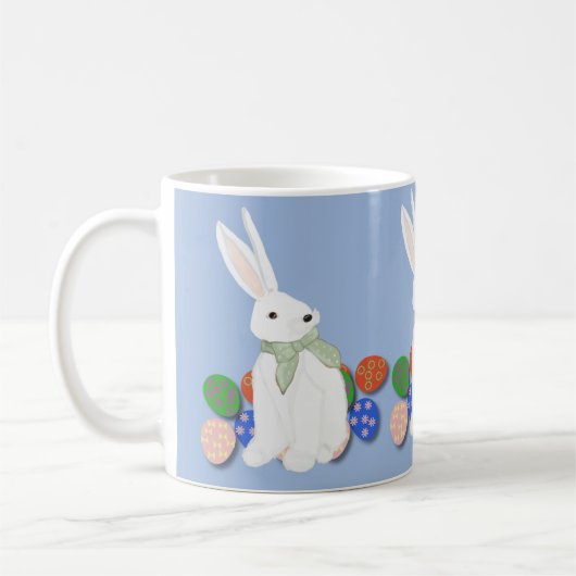 Weißer Bunny und Eier Kaffeetasse (Links)