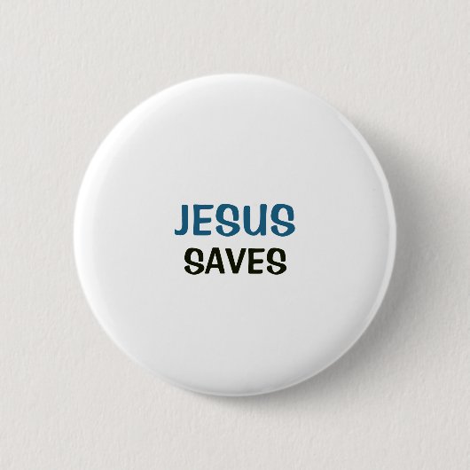 Weißer Button - Jesus rettet (Vorderseite)