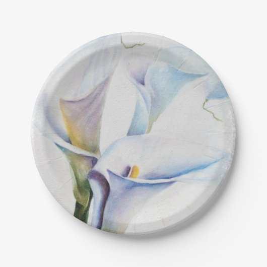 WEISSER CALLA-LILIEN-PAPPTELLER PAPPTELLER (Vorderseite)