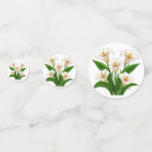 Weißer Calla-Lilien-Strauß mit grünen Blättern Konfetti (Vorderseiten)