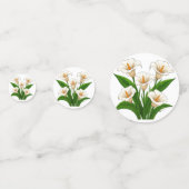 Weißer Calla-Lilien-Strauß mit grünen Blättern Konfetti (Rückseiten)