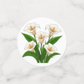 Weißer Calla-Lilien-Strauß mit grünen Blättern Konfetti (Klein Vorderseite)