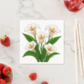 Weißer Calla-Lilien-Strauß mit grünen Blättern Serviette (Beispiel)