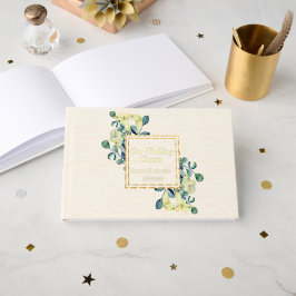 Weißer Calla Lilies und Eukalyptus Gästebuch