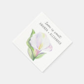 Weißer Calla - Süßigkeiten aus Polterabend Serviette (Ecke)